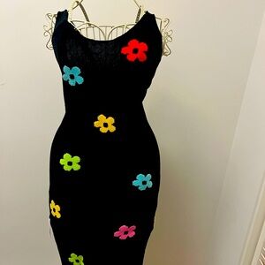 Black flowered dress